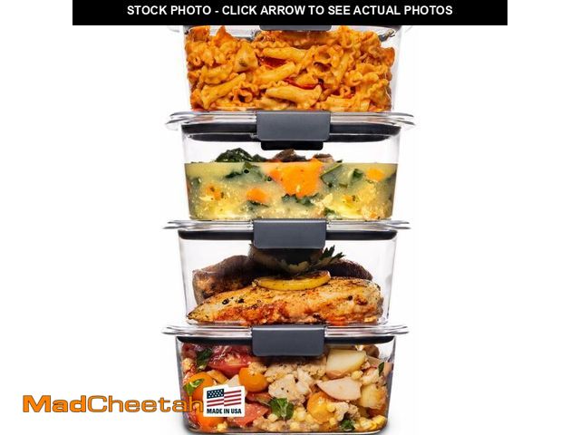 Lot 74-14384741 - Rubbermaid Brilliance BPA Free Airtight Food Storage Containers with Lids, Set of 4 (4.7 Cup) Ideal ...