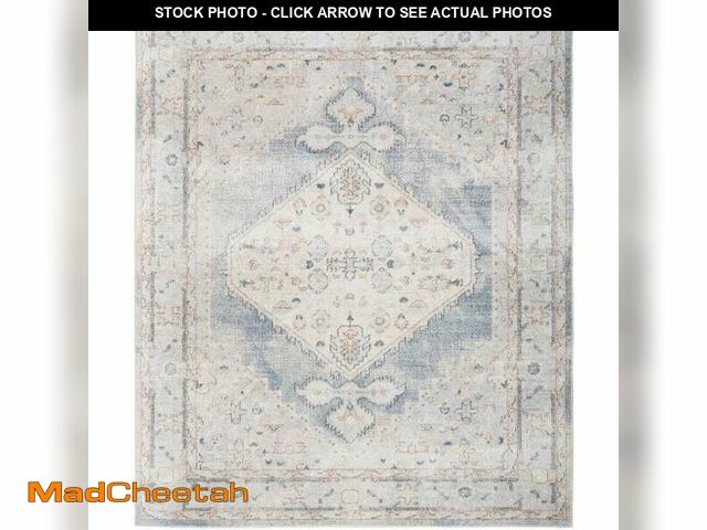 Lot 74-14342963 - Nourison Astra Machine Washable Light Blue 9 ft. x 12 ft. Vintage Persian Area Rug - UNUSED