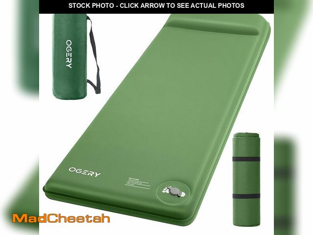 Lot 74-14383566 - OGERY Self-Inflating Sleeping Pad with Built-in Foot Pump, 3" Memory Camping Mattress Pad, Quiet &am...