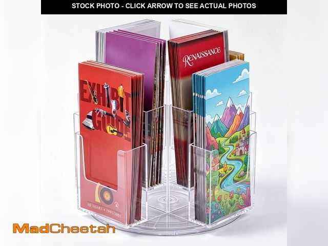 Lot 74-14150352 - Mifoci 360ÃÂ° Rotating 8 Pocket Acrylic Trifold Brochure Holder, Brochure Countertop Display, Clear...