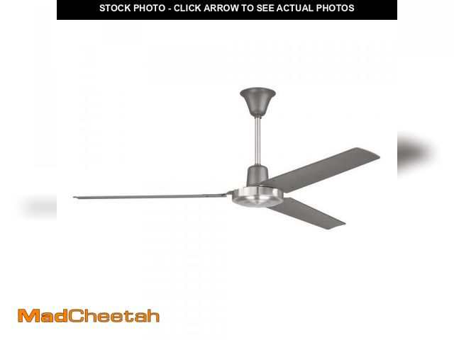 Lot 74-12147015 - CRAFTMADE Utility 56 in. 4-Speed Ceiling Fan Titanium/Brushed Polished Nickel Finish Downrod Mount H...