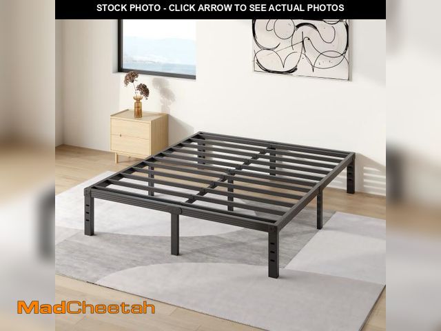 Lot 74-12513931 - COMASACH 14 inch Queen Bed Frame, Easy Assembly, No Box Spring Needed, Heavy Duty Metal Platform Que...