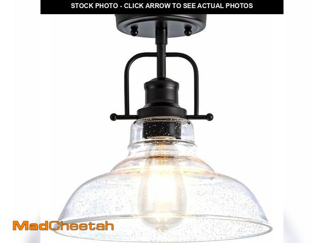 Lot 74-12609573 - Zlepmlla Flush Mount Ceiling Light Fixture &lt; Bulb NOT Included &gt;, Black Metal Frame Ceiling Li...