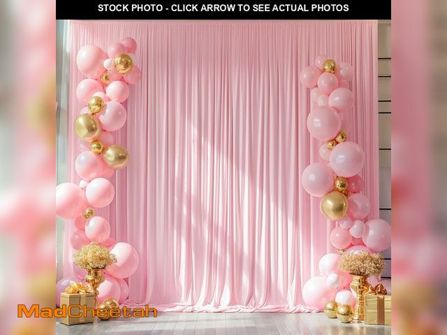 Lot 74-14263217 - 10x10ft Pink Backdrop Curtains for Wedding Parties Wrinkle Free Pink Curtains Photo Backdrop Drapes ...