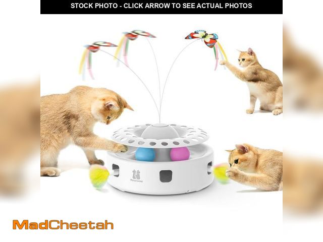 Lot 74-12119758 - Potaroma Cat Toys 3in1 Automatic Interactive Kitten Toy, Fluttering Butterfly, Moving Feather, Track...