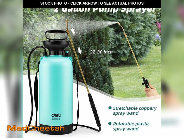 Lot 74-14311442 - Deli 2-Gallon Pump Lawn &amp; Garden Sprayer with Adjustable Nozzle, Pressure Relief Valve - UNUSED