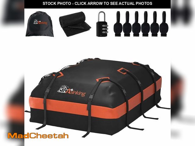 Lot 74-13563692 - Asinking Car Roof Bag Rooftop top Cargo Carrier Bag 21 Cubic feet Waterproof for All Cars with/Witho...