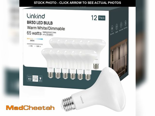 Lot 74-13545323 - Linkind BR30 LED Flood Light Bulbs Indoor, 65W Equivalent Dimmable LED Recessed Bulbs, 10W 850 Lumen...