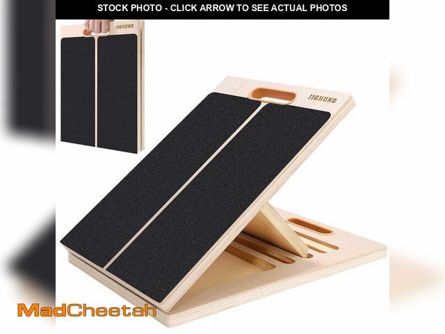 Lot 74-12704883 - Portable Slant Board for Calf Stretching, Adjustable Wooden Calf Stretcher Incline Board, Calf Stret...