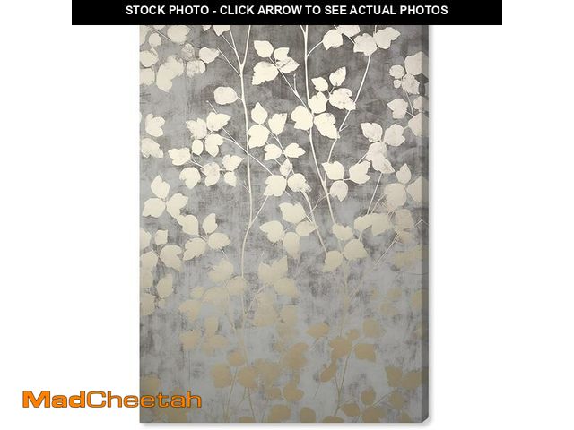 Lot 74-12719514 - Art Remedy Silvery Gray Garden Canvas Elegant Floral Wall Art, Gallery Wrapped, 24" x 36" - UNUSED
