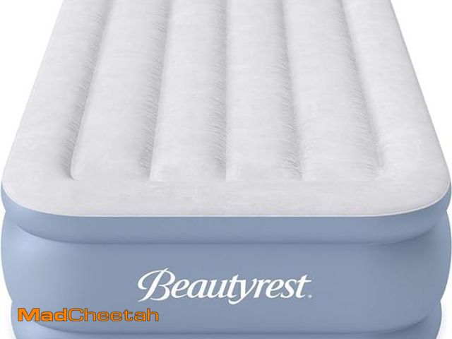 Lot 74-12423691 - Twin Size Air Mattress with Vertical Beam Construction, Edge Support, External Pump and Puncture Res...