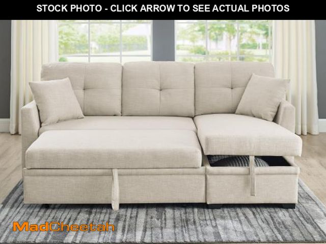 Lot 74-12514259 - *SEE DETAILS* ERYE 83-inch Pull Out Sleeper Couch Bed, L-Shaped Corner Reversible Sleeper Sectional ...