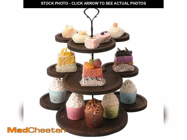 Lot 74-12715081 - Mouse Wood Cupcake Stand 3 Tier for Birthday Party Decorations Mouse Ears Wooden Serving Tray Decora...