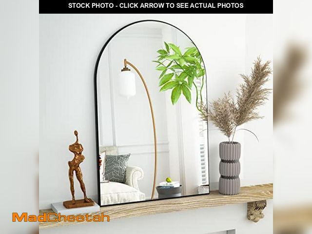 Lot 74-12367559 - HARRITPURE 20"x30" Arched Bathroom Mirror - Wall Mounted Mirror - Black Arch Mirror - Aluminum Alloy...