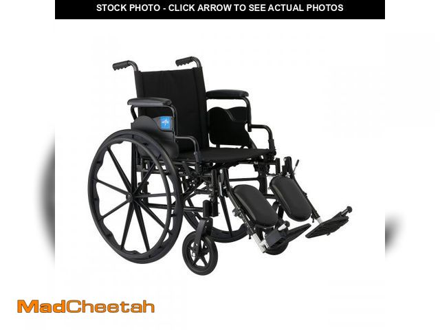 Lot 74-12525579 - Medline Lightweight Wheelchair for Adults With Swing-Back, Desk-Length Arms, Elevating Leg Rests; 20...