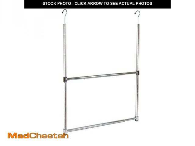 Lot 74-12400005 - Oceanstar ACR1538C 2-Tier Portable Adjustable Rod Closet Hanger, Chrome - UNUSED