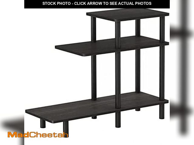 Lot 74-12367519 - Furinno Turn-N-Tube 3-Tier Sofa Side Table, Espresso/Black, 31.5 in x 11.61 in x 25.63 in - UNUSED