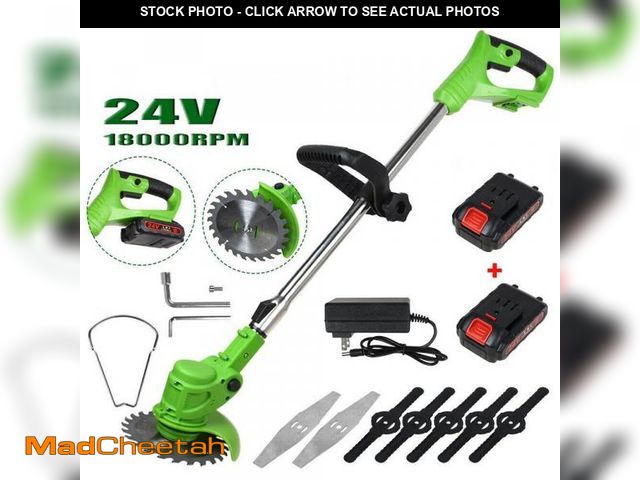 Lot 74-12480905 - Baokaler 24V 650W Lawn Mover Electric Grass Trimmer Cordless W/2 Batteries Battery Weed Eater Electr...