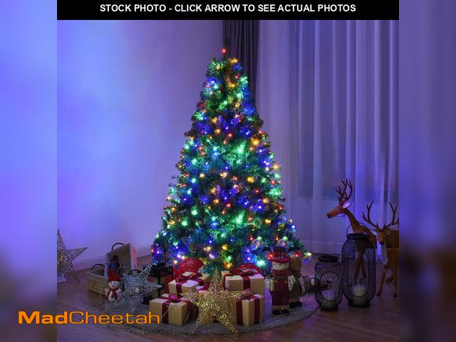 Lot 74-13055194 - (MISSING BLOCK FOR PLUG) Costway 5Ft Pre-Lit Artificial Christmas Tree Hinged 150 LED Lights - USED