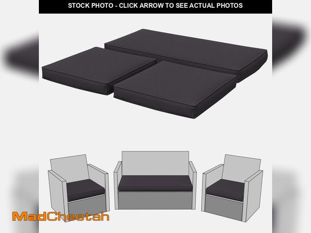 Lot 74-14214456 - Tounosnt 3 Pcs Outdoor Cushion Covers, Patio Cushion Covers Replacement Fit for 4-Seater Wicker Ratt...
