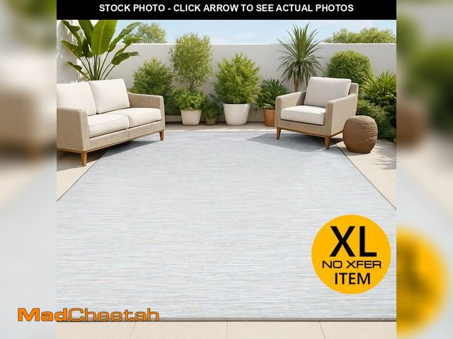 Lot 74-12894584 - JONATHAN Y Flatweave Solid Indoor Outdoor Area Rug 9X12 Gray, Ethan Modern for Backyard, Patio, Porc...
