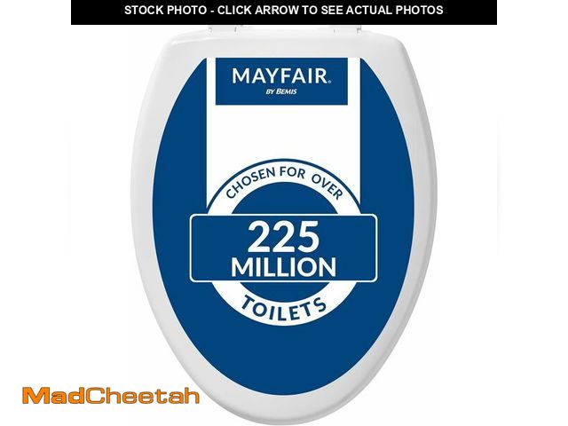 Lot 74-13733857 - Mayfair Caswell Modern Slow Close Toilet Seat, Durable Plastic, Elongated, White - UNUSED