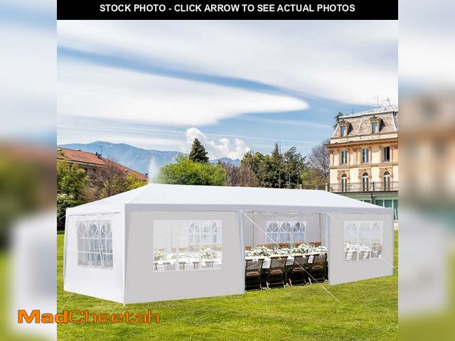 Lot 74-12668901 - Zimtown 10'x30' Canopy Tent Sun Shelters Gazebos with 7 Removable Sides White - USED