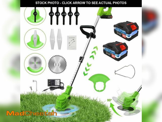Lot 74-12780035 - 24V 650W Lawn Mover Electric Grass Trimmer Cordless W/2 Batteries, Battery Weed Eater, Electric Weed...