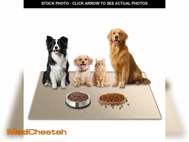Lot 74-14143847 - 48"x32" Extra Large Pet Food Mat, 1.5MM Super Thick Silicone Dog Mats for Food and Water, XXXL Nonsl...