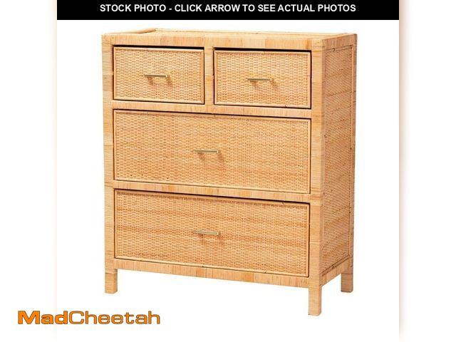 Lot 74-14312163 - bali &amp; pari Vaere Natural Rattan Storage Cabinet - USED