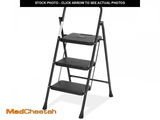 Lot 74-12514955 - CONCETTA 3 Step Ladder, Folding Step Stool with Anti-Slip Pedal, Lightweight Portable Ladder for Hom...