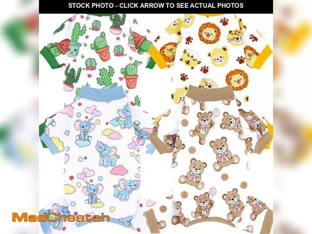 Lot 74-12222596 - XPUDAC 4 Pieces Dog Pajamas Soft Strechy Puppy Onesies Pet Clothes for Small Medium Dogs Boy Girl Ca...