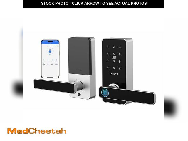Lot 74-14146507 - DESLOC B200L Fingerprint Smart Lock with Handle, Keyless Entry Door Locks for Front Door and Bedroom...