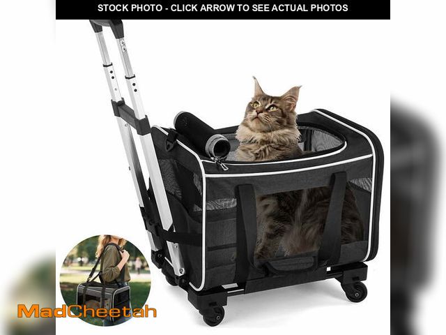 Lot 74-13817752 - WFUN Rolling Pet Carrier with Wheels for Small Medium Dogs and Cats up to 20lb, Airline Approved Pet...