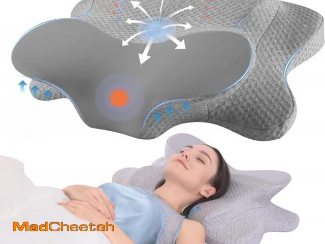 Lot 74-12124911 - FUNCCUBE Cervical Neck Pillow - Memory Foam Pillow for Pain Relief Sleeping, Ergonomic Neck Support ...