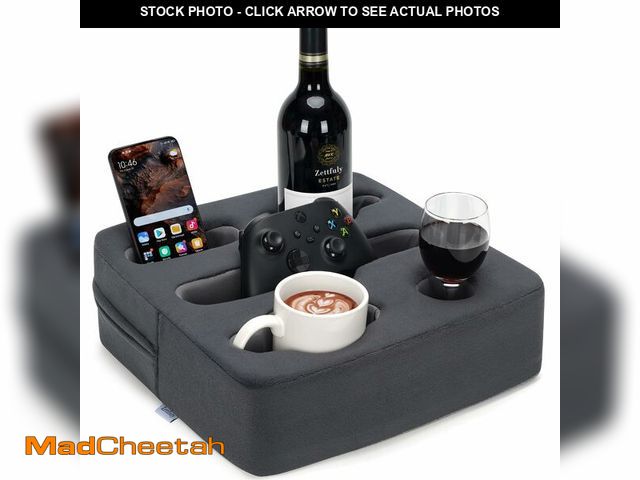 Lot 74-13541777 - Couch Cup Holder Pillow - Sofa Cup Holder | Couch Caddy, Couch Drinks Remotes Holder for Cups, Headp...