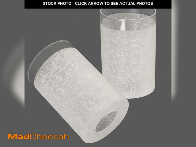 Lot 74-12709166 - Anmire 2 Pack White Linen Frosted Glass Lamp Shade, Cylinder Light Fixture Replacement Globe or Cove...