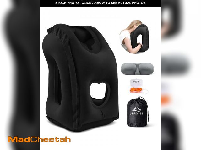 Lot 74-12308366 - JefDiee Inflatable Travel Pillow, Airplane Neck Pillow Comfortably Supports Head and Chin for Airpla...