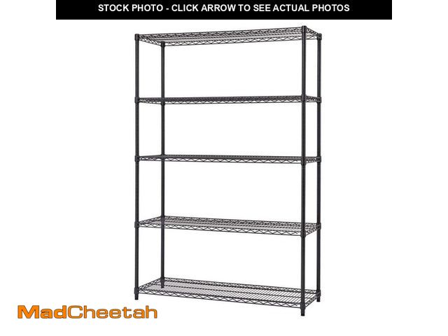 Lot 74-12784305 - TRINITY Black Anthracite 5-Tier Steel Wire Shelving Unit (48 in. W x 72 in. H x 18 in. D) - UNUSED