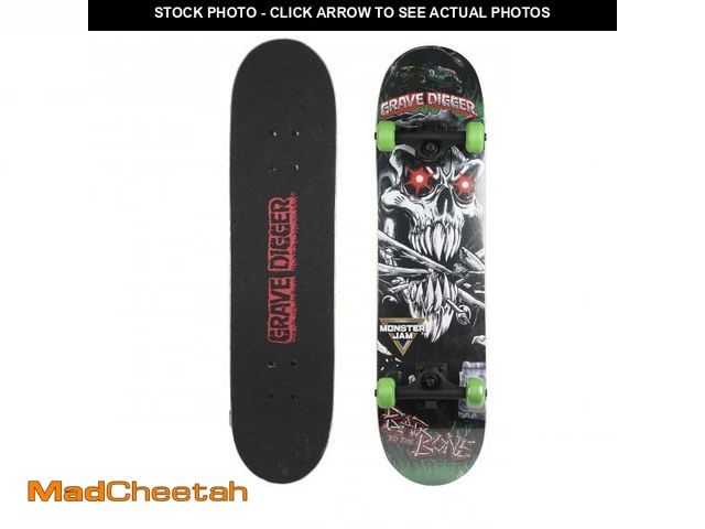 Lot 74-12418452 - Monster Jam 31 inch Skateboard, 7-ply Maple Desk Skate Board for Cruising, Carving, Tricks and Downh...