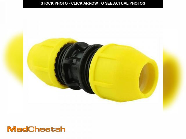 Lot 74-12086308 - HOME-FLEX 3/4 in. IPS DR 11 Underground Yellow Poly Gas Pipe Coupler - USED