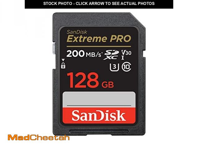 Lot 74-9321888 - SanDisk 128GB Extreme PRO SDXC UHS-I Memory Card - C10, U3, V30, 4K UHD, SD Card - SDSDXXD-128G-GN4I...