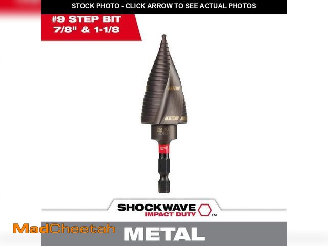 Lot 74-14355969 - Milwaukee SHOCKWAVE 7/8 in. - 1-1/8 in. #9 Impact-Rated Titanium Step Drill Bit (2-Steps) - UNUSED