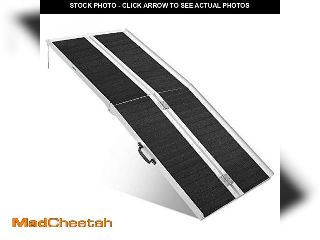 Lot 74-12044164 - ORFORD Portable Wheelchair Ramp 6FT, 72''Lx28.74''W Handicap Ramps, Non-Skid Aluminum Wheel Chair Ra...
