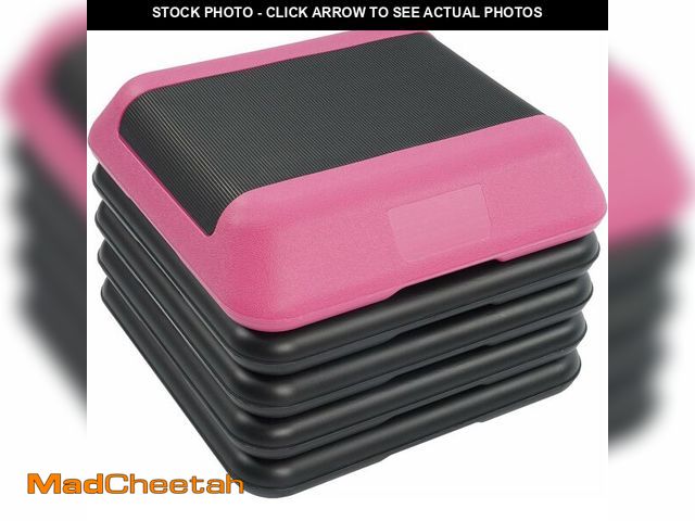 Lot 74-13709594 - Fitvids 16''x 16'' Adjustable High Step Aerobic Step Platform with 4 Stackable Risers, Workout Step ...