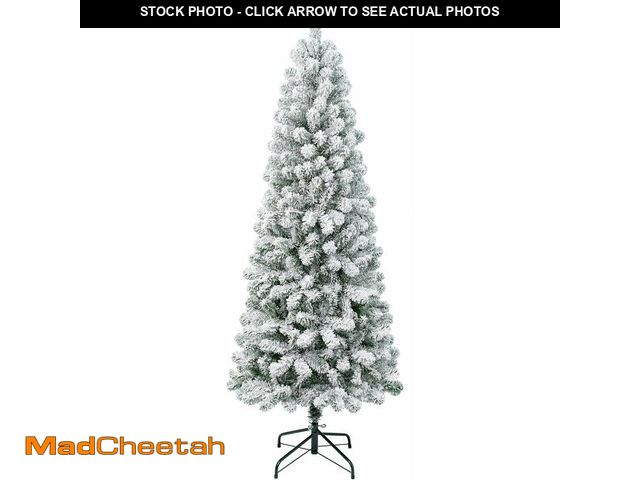 Lot 74-13331647 - National Tree Company 6 ft Unlit Flocked Acacia Medium Artificial Christmas Tree, 512 Tips, Includes...