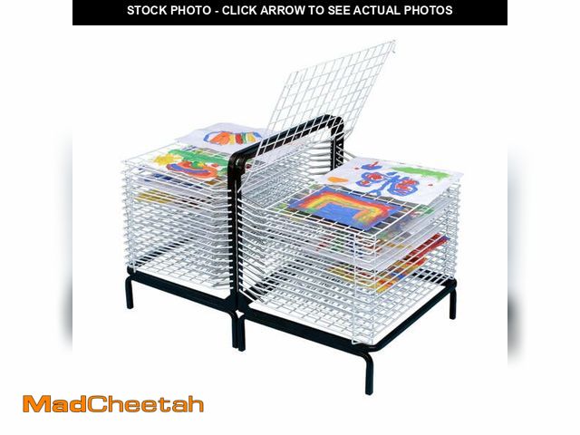Lot 74-14080941 - 30 Shelf Converible Spring Loaded Drying Rack - Table Top/Floor Art Rack - UNUSED