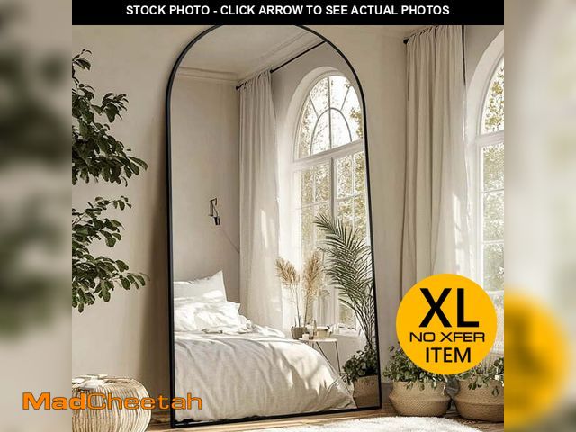 Lot 74-14253924 - Antok 88"x 44.2" Arched Full Length Mirror Standing Floor Mirror Stand Up Mirror, Black Frame - UNUS...
