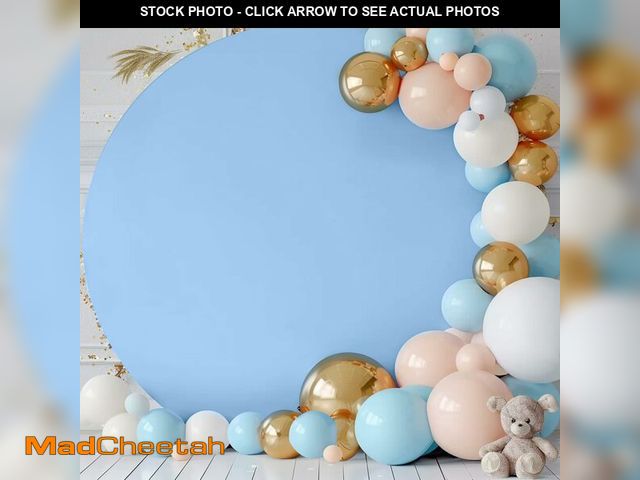 Lot 74-14205701 - 7.2FT Baby Blue Round Backdrop Cover for 5 to 7.2ft Circle Arch Stand - Adjustable Round Arch Cover ...