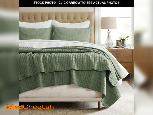 Lot 74-12306273 - EVERGRACEHOME Ultra Soft Oversized Cross Stitch Cotton Quilt Bedding Set Queen Size, 3 Pieces Lightw...